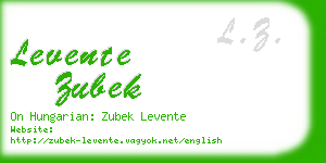 levente zubek business card